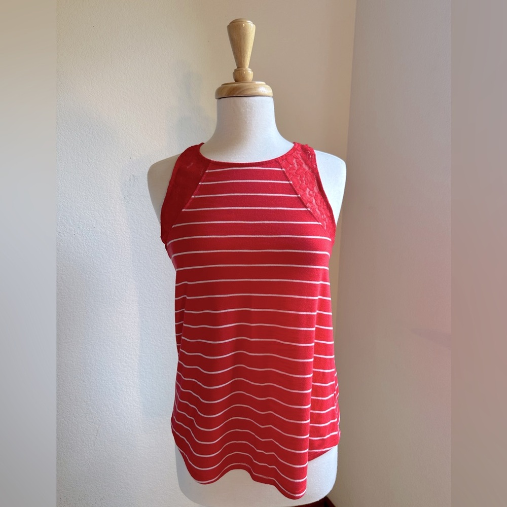 So Laceback racerback tank top with open back.